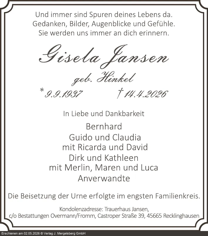 Traueranzeige