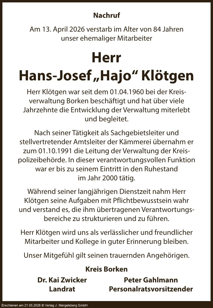 Traueranzeige